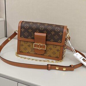 Louis Vuitton Two-Tone Brown Monogram Crossbody Bag with Gold Hardware